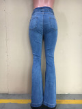 Stylische Denim-Hose mit zerrissenen Jeans und Schlaghosen