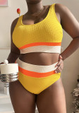Mehrfarbiger Patchwork Sexy Tankini-Badeanzug