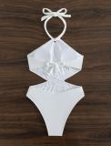 Einteiliger Neckholder-String-Sexy-Badeanzug