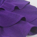Robe plissée à manches courtes à volants pour femmes d'été