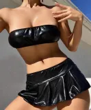 Women PU-Leather Sexy Lingerie Set