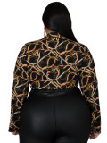 Damen-Hemd mit Leoparden-Krawatte in Übergröße