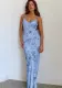 Ladies Summer Sexy Sleeveless Low Back Printed Dress For Women