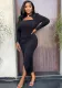 Sexy Chic Cutout Bodycon Tight Fitting Slit Dress