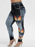 Women's Printed Multicolor High Waist Butterfly Slim Butt Lift Workout Pants