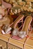 Fashion Sexy High Heel Sandals Rhinestone Bow Cross Lace-Up Outdoor Sandals heels