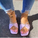 Plus Size Women's Shoes Summer Women's Outdoor Wear One Word Bowknot Slippers Women's Slippers