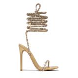 High-heeled Lace-Up strappy high-heeled shoes Roman stiletto open-toed sandals heels