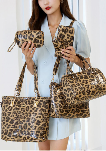 Bolsa de seis peças com padrão de crocodilo da moda, bolsa de travesseiro portátil retrô, de um ombro, bolsa feminina de grande capacidade