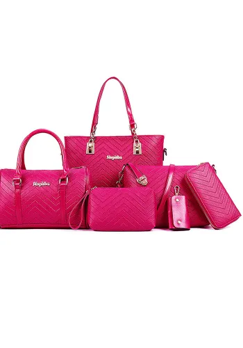 Women's bag fashion trendy embossed six-piece bag one-shoulder Messenger handbag women's bag
