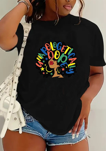 Lässiges Kurzarm-T-Shirt mit Cartoon-Print für Damen