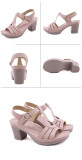 Women metal buckle car stitching sandals thick high-heeled comfortable sandals