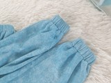 Moda Bayanlar Kolsuz Açık Bel Üst Elastik Bel Kalem Pantolon Seti