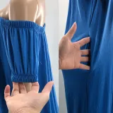 Women's Solid Color Loose Long Length Short Sleeve Jumpsuit Women's Bodysuit