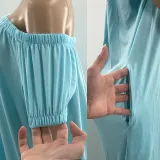 Women's Solid Color Loose Long Length Short Sleeve Jumpsuit Women's Bodysuit