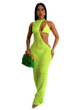 Sexy Beach Style Women's Net Dress with Rope Top Three-Piece
