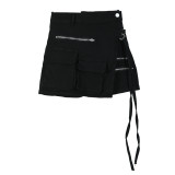 Trendy Cropped Multi Pocket Cargo Shorts Slim Waist Slim Fit Summer Loose Denim Shorts