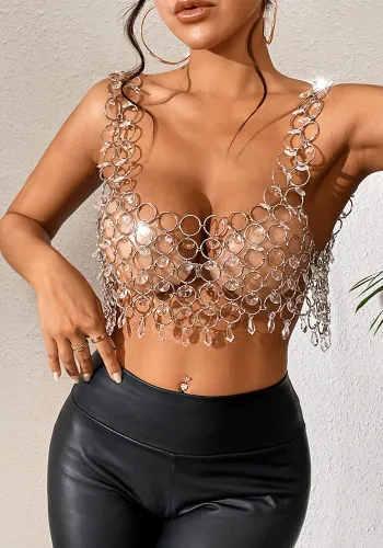 Summer Cutout Shiny Crystal Vest