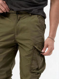 Men'S Pocket Woven Cargo Pants Lace Belt Casual Pants Solid Color Men'S Pants