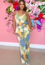 Women Casual Tie Dye Wide Leg Jumpsuit