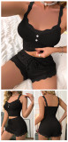 Women Casual lace Lace Camisole Shorts Sexy Two-Piece Set
