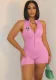 Women's Fashion Casual Zipper Sleeveless Cargo Rompers
