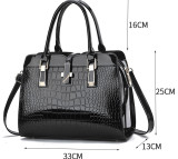 Autumn and Winter Fashion Bright Leather Handbag Large Capacity Crocodile Pattern Shoulder Messenger Bag
