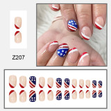 French style American red and blue collocation Xingxingjuezi wearing nails false nails