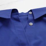 Women's Long Sleeve Irregular Sequined Maxi Polo Shirt Dress