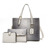 Crocodile pattern large capacity handbag fashion trend clutch bag Three-Piece bag