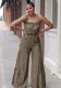 Wrapped chest linen Jumpsuit