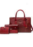women's autumn and winter multi-piece set fashion women's bag popular crocodile pattern ladies shoulder handbag