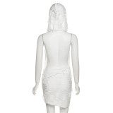 Spring Women's Sexy Street Rash Hoodie Skirt Large Low Back Bodycon Dress