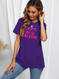 Women's Casual Style Short Sleeve Top Letter Print Fashion T-Shirt