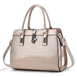 Autumn and Winter Fashion Bright Leather Handbag Large Capacity Crocodile Pattern Shoulder Messenger Bag