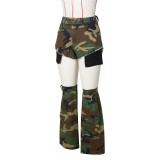 Women's Sexy Ladies Camouflage Summer Shorts Leg Cover Three-Piece Camouflage Shorts