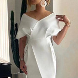 White French Dress Sexy Slim Fit Slim Waist Chic Dress