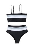 Color Matching Striped Sexy Bikini Swimsuit Women