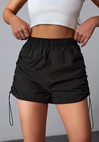 Pantalones cortos de carga para mujer, con cordón elástico, informal, con cintura elástica