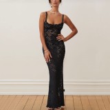 Summer Women Off Shoulder Sexy See-Through Lace Dress