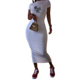 Women Holidays Casual Print Short Sleeve Maxi Dress
