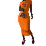 Women Holidays Casual Print Short Sleeve Maxi Dress