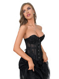 Summer knitting flower decoration luxury See-Through sexy mesh breathable Bodycon corset