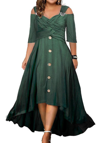 Yaz kadın düz renk kısa kollu jartiyer salıncak elbise