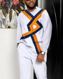 Men's Sportswear Trend 3D Long Sleeve Top Trousers Set Men's Casual Sports 2-Piece Set