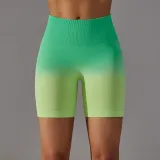 Seamless Candy Gradient Training Tight Fitting High Waist Sports Shorts Running Fitness Yoga Pants Women