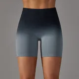 Seamless Candy Gradient Training Tight Fitting High Waist Sports Shorts Running Fitness Yoga Pants Women