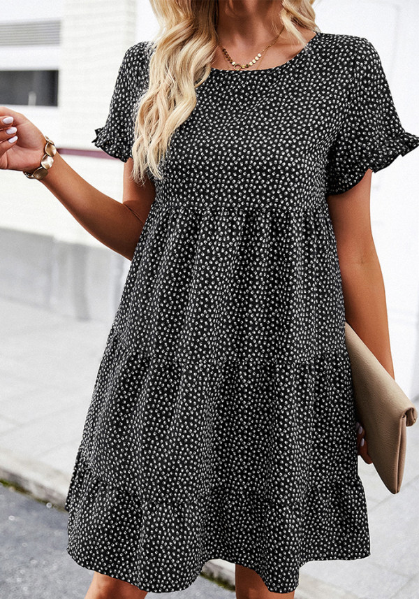 Spring Summer Chic Casual Holidays Print Dress