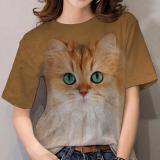 Women's Cute Cat 3D Printing Short-Sleeved T-Shirt