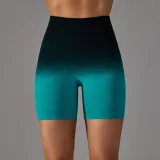 Seamless Candy Gradient Training Tight Fitting High Waist Sports Shorts Running Fitness Yoga Pants Women